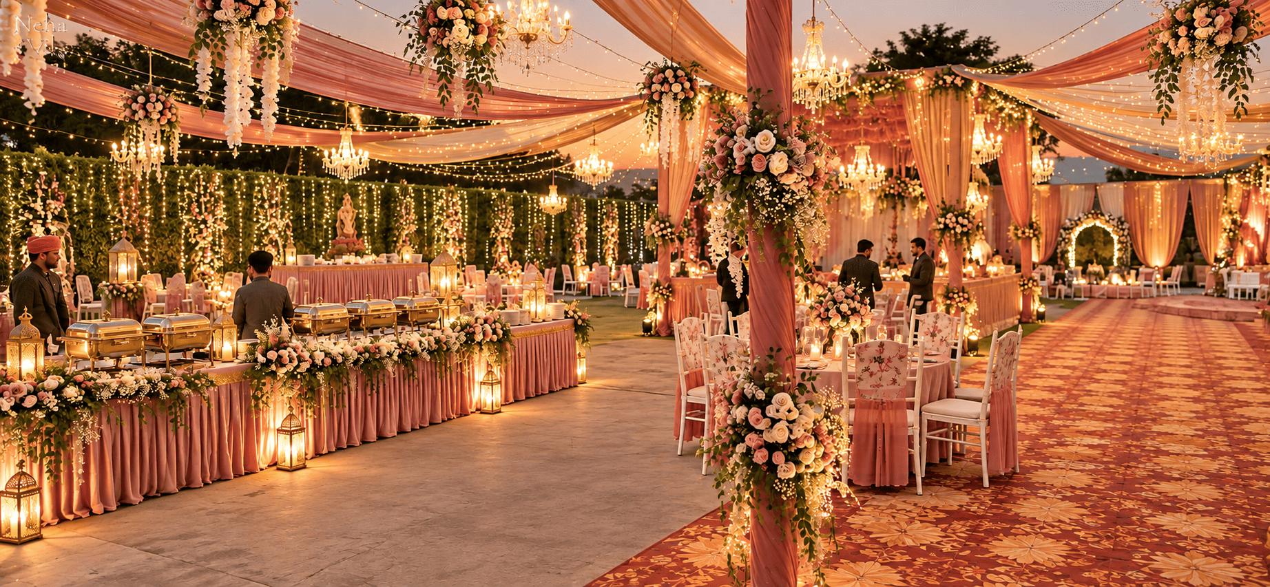 Pritesh Vatika — a garden wedding venue lit for the evening